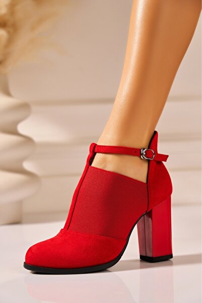 Joana Alyea2 Red Suede High Heel Ankle Boots - Size 38