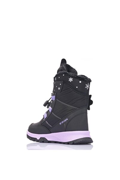 Tuğba Ortopedi 2115 Kız Çocuk Siyah/Lila İçi Kürklü Kar Botu