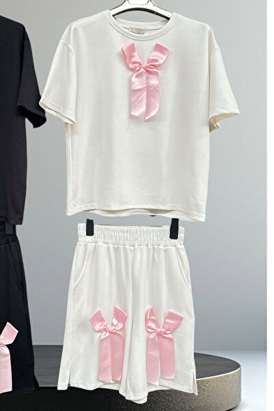 Welike Women's short suit Pink Bow