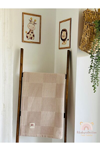 Fulya Tuhafiye Ftbabycollection %100 Pamuk Waffle Pike Bebek Battaniyesi 90X1...