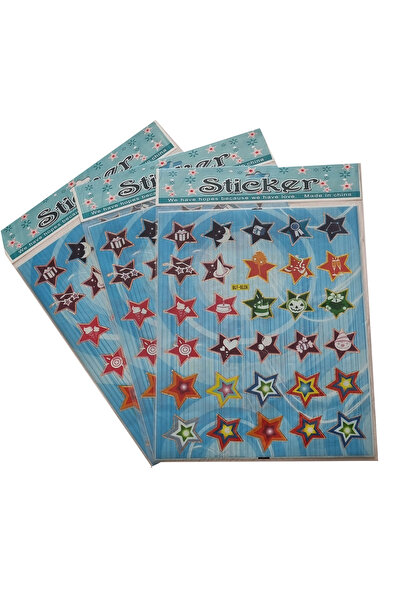 Modellino 3 bucăți A4 autocolante etichete autocolante în formă de stea