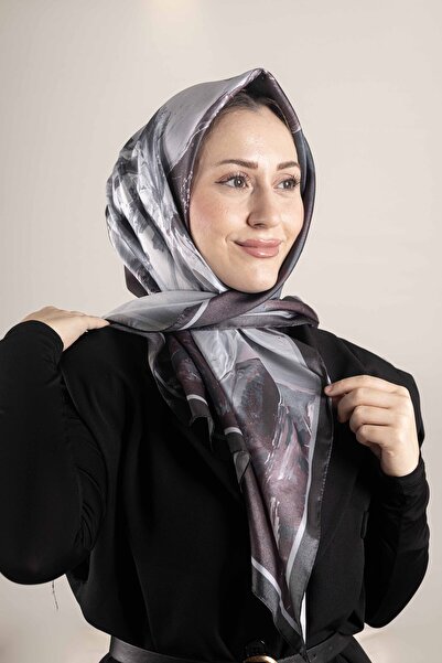 Akel Digital Crystal Patterned Scarf 95X95 – Pastel Pattern-3