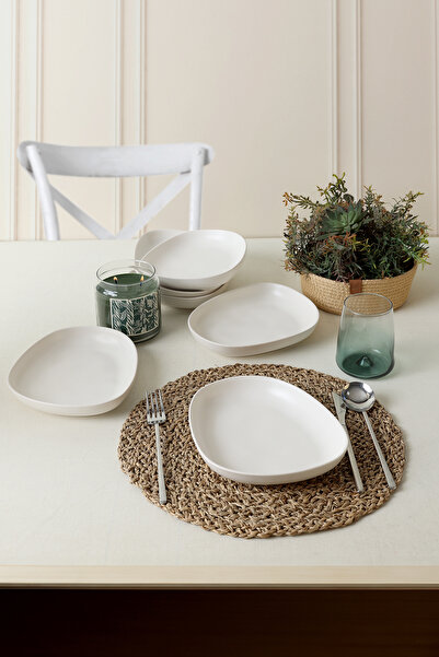 Keramika Farfurie Tetra Alb Mat 23 Cm 6 Bucati