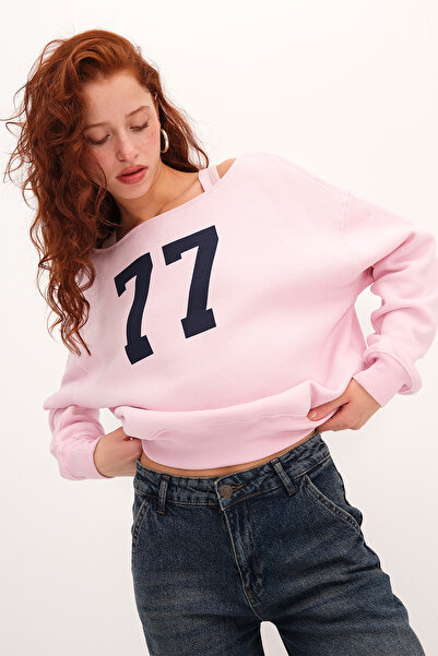 Addax 77 Baskılı Şardonlu Sweatshirt S1834