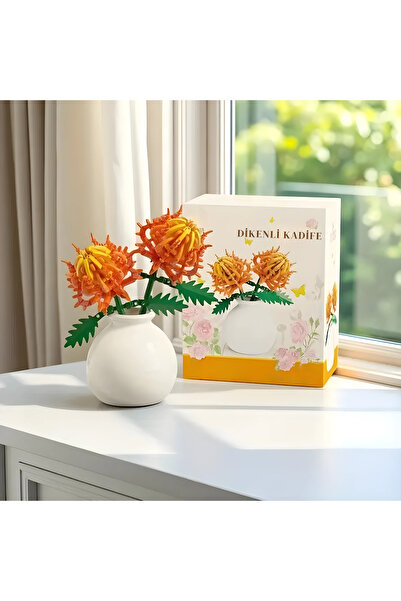 HEY GİDİ GİFT Dikenli Kadife Çiçeği Vazolu - Çiçek Model Yapım Seti | Hediyel...