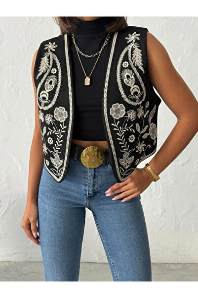 cemo Embroidered Suede Vest – Western Style Elegance