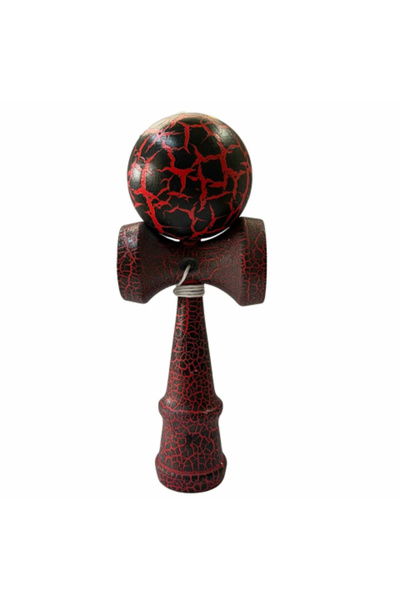 Micostore Professional Kendama, 18 cm, Wooden Ball, Artistic Crack Finish, Pink