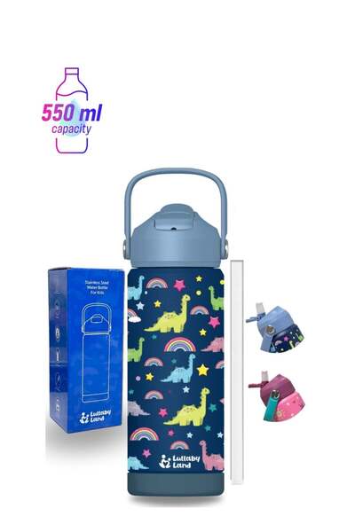LULLABY LAND 550ml Stainless Steel Water Bottle for Kids, Stay Hydrated with ...