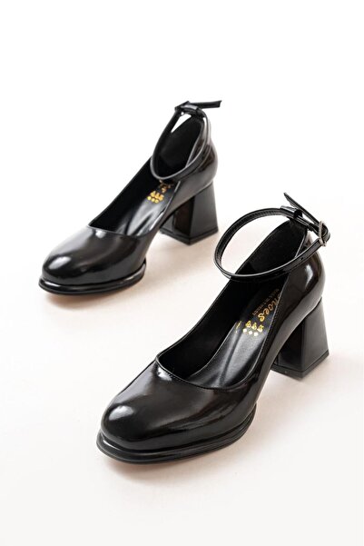 CLOVER SHOES 204K Women's Heeled Shoes Platform Black Patent Leather