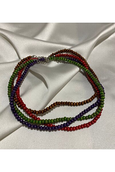 jemilas 4'lü Ahşap Boncuk Çok Renkli Kolye Seti