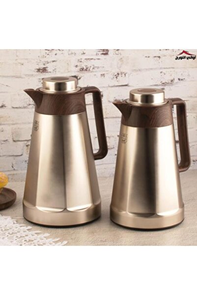 ALSAIF طقم ترامس مايا خشبي نيكل مطفي