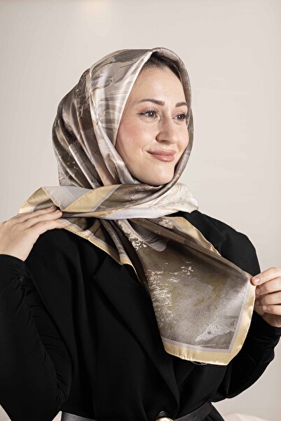 Akel Digital Crystal Patterned Scarf 95X95 – Pastel Pattern-3