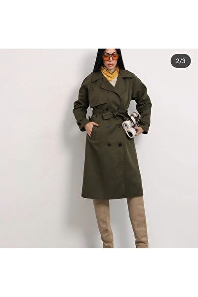 Müge Butik Yeşil trençkot