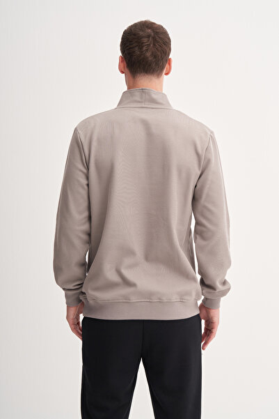 Cazador Φούτερ Premium Regular Fit με χοντρή υφή με ψηλός λαιμός φερμουάρ-53075