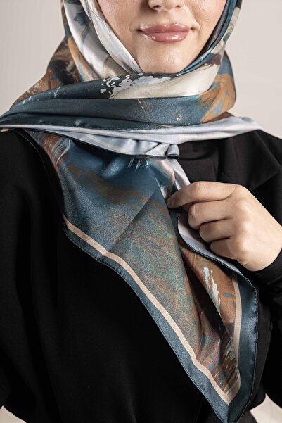 Akel Digital Crystal Patterned Scarf 95X95 – Pastel Pattern-3