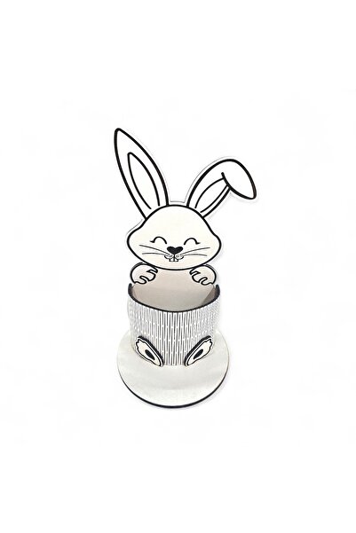 Pemina حامل أقلام على شكل أرنب مصنوع من خشب MDF بسمك 3 مم