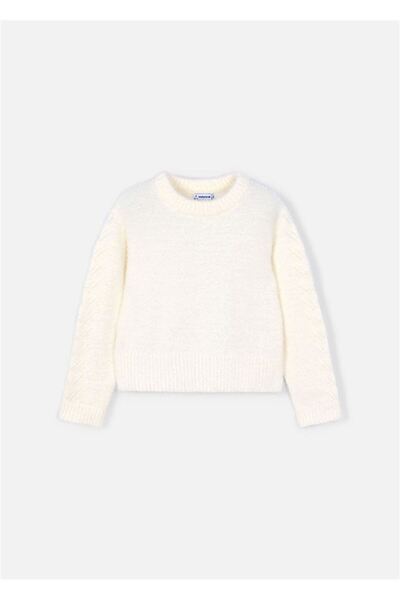 MAYORAL Girl's Detailed Sweater Ecru 4307
