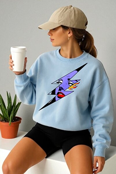 ArtYus Tricou unisex cu mânecă lungă Lightning pentru femei Transfer cu impri...