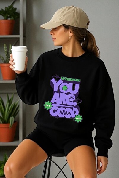 ArtYus Унисекс дълъг ръкав „You Are Good“ с трансферен печат и велосипедна яка