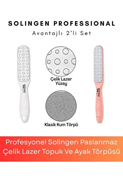 Grau Profesyonel Solingen Paslanmaz Çelik Lazer Topuk Ve Ayak Törpüsü - 2'li Set