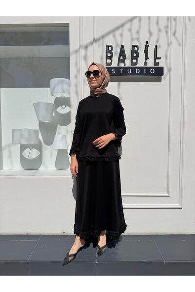 MissWhence 38004 Lace Detailed Women's Set Black