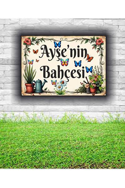 sıradışıhediyem kişiye özel bahçe tabelası balkon tabelası 20x30 cm arkası çi...