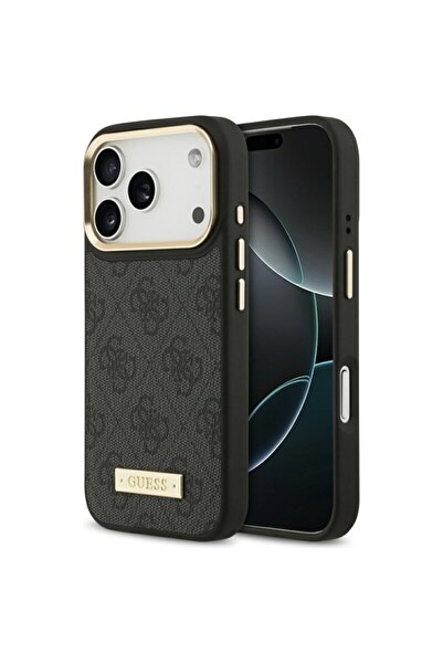 Guess Carcasă originală pentru iPhone 17 Pro, cu placă cu logo MagSafe, neagr...