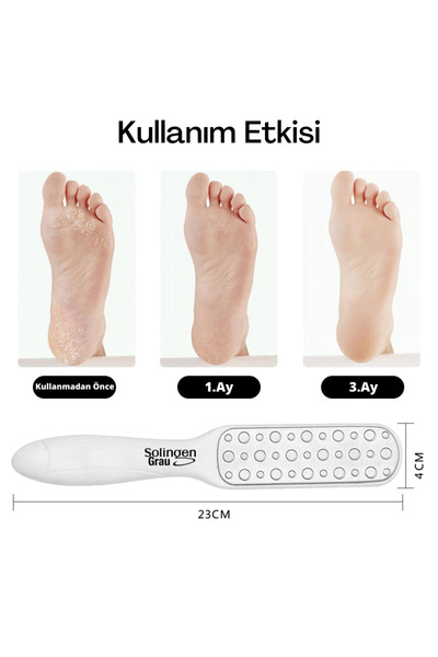 Grau Profesyonel Solingen Paslanmaz Çelik Lazer Topuk Ve Ayak Törpüsü - 2'li Set