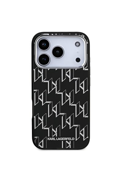 Karl Lagerfeld iPhone 17 Pro Case IML MagSafe KL Monogram, Black