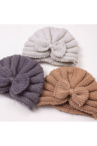 Bebelul Crocheted turban hat with bow