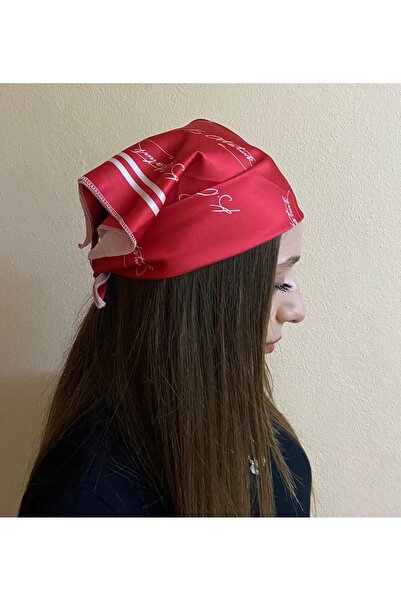 sema aksesuar Unisex Red Atatürk Signed Rayon Fabric Bandana - Scarf - April 23, October 29, May 19, November 10