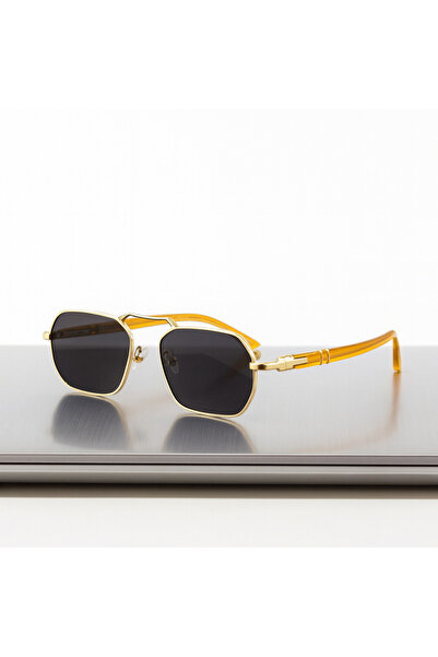 LOOKUP Eşref Tek Sunglasses Yellow Handle Black Glass Uv400 Protected Glasses