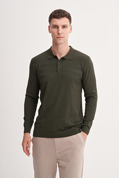 Cazador Slim Fit Viscose Blended Basic Polo Neck Sweater-33070