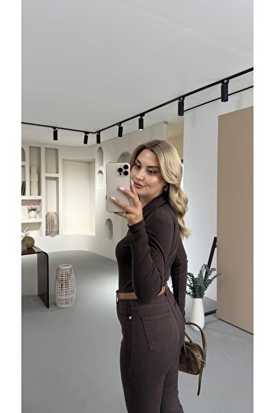 Sezgi Tekin Premium Series Καφέ Τζιν με κομμένο πόδι και μήκος προσαρμοσμένο στο πόδι