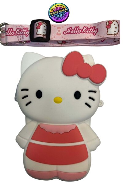 ww waka waka kids store Mini geantă pentru copii din silicon Hello Kitty cu curea – Opțiuni roz și alb
