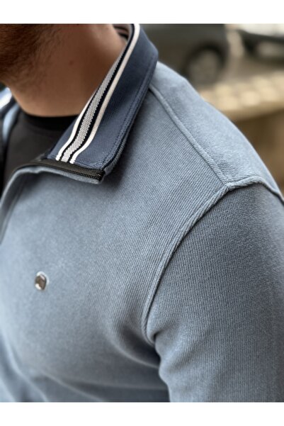 Leova Erkek Fermuarlı Yaka Triko Kazak