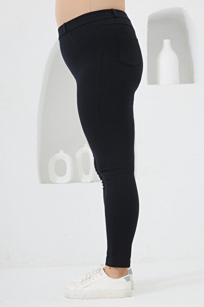 RMG Large Size Steel Knitted Tights Navy Blue
