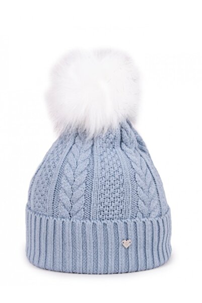Superbaby Căciulă de iarnă pentru copii, model împletit, albastră