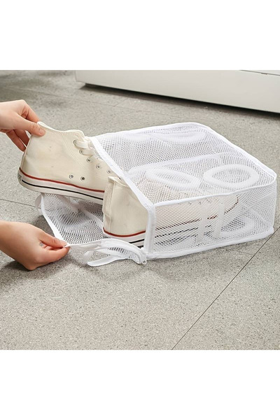 QuTek QuTek® bag for washing and drying sneakers and shoes, White, 30 x 36 cm