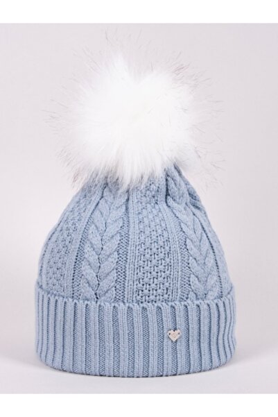Superbaby Căciulă de iarnă pentru copii, model împletit, albastră