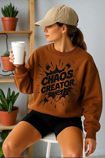 ArtYus Унісекс довгий рукав Chaos Creator з принтом на велосипедному комірі