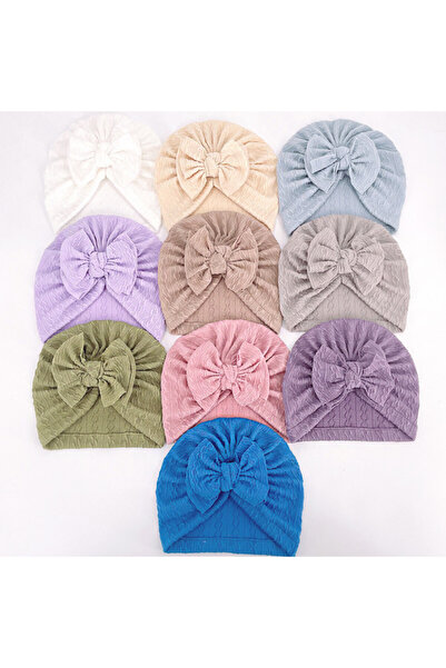 Bebelul Turban hat with fabric pattern and applied bow