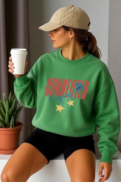 ArtYus Φούτερ Unisex με μακρύ μανίκι Connected Transfer με τύπωμα με λαιμόκοψ...