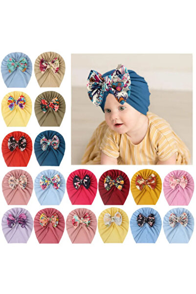 Superbaby Caciulita tip turban cu fundita inflorata