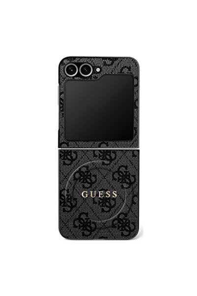 Guess Carcasă Samsung Galaxy Z Flip 7 4G Collection din piele MagSafe, neagră