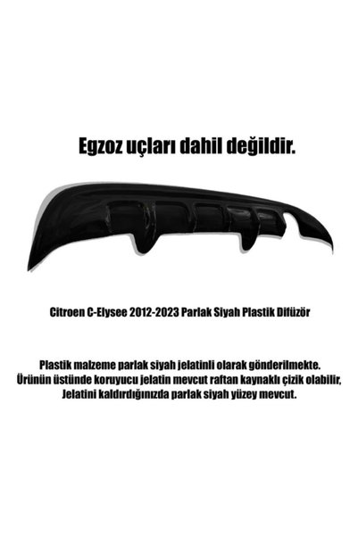 bestuning Citroen C Elysee Difüzör (Plastik) 2012-2023 Parlak Siyah Uyumlu