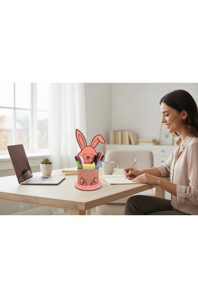 Pemina Rabbit Pen Holder 3 mm Mdf Wood