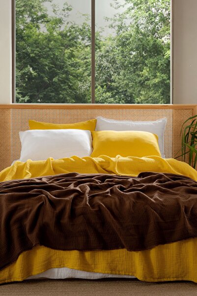 MYLASA HOME Muslin Bedspread Ultra Soft High Quality 4 Layers Muslin Pike (Single Size (180X240 cm)