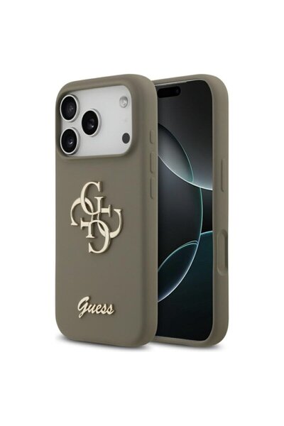 Guess Carcasă din silicon Big 4G Script pentru iPhone 17 Pro Max, maro