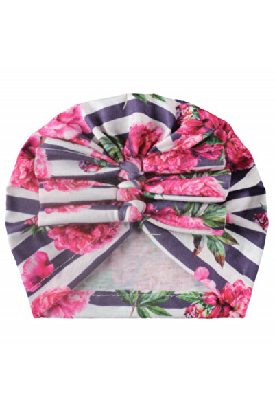 Superbaby Flowered turban hat with bows in front